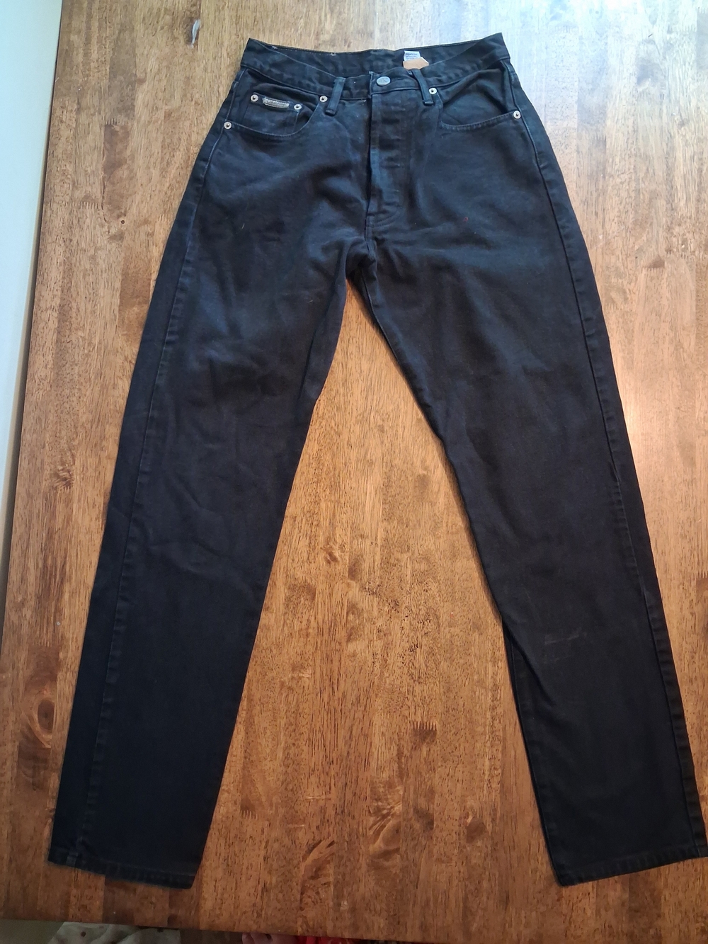 Calvin Klein Vintage 90's Paper Tag Black Jeans Button Fly Womens 5